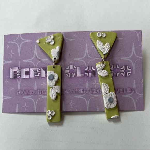 Berry Clay Co Jewelry - Berry Clay Co, pierced earrings NWOT, never worn